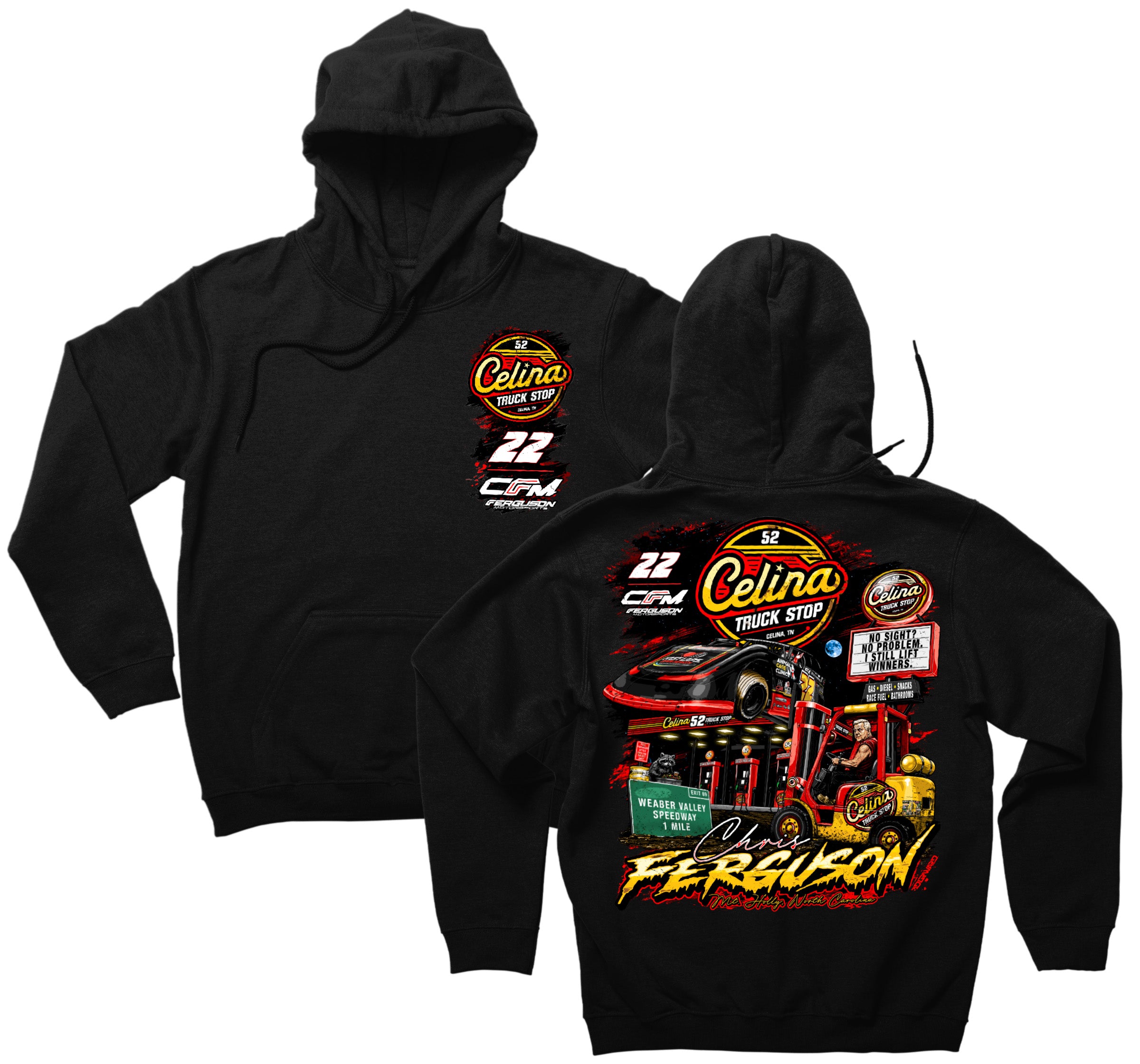 Black Celina Truck Stop Hoodie Sweatshirt