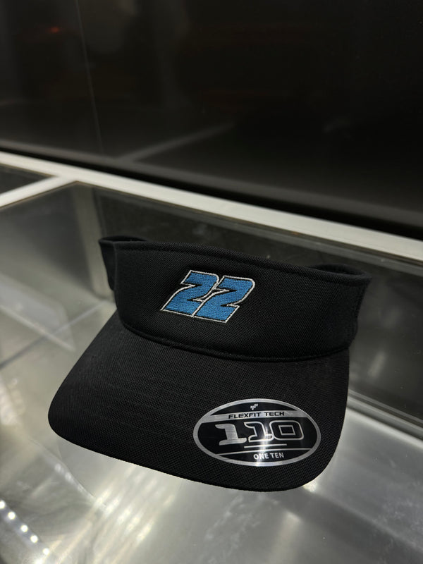 22 Blue Velcro Back Black Sun Visor