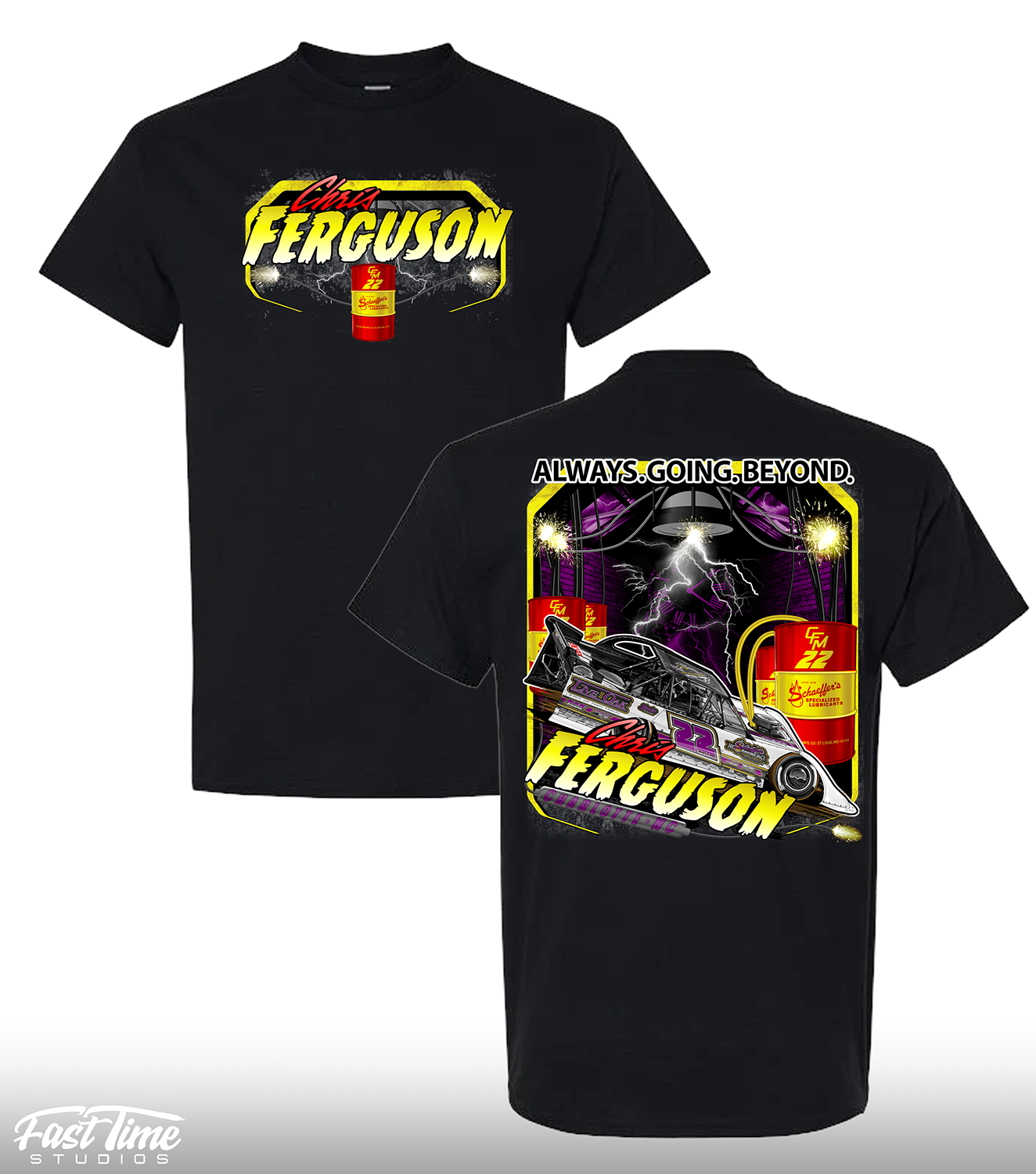 Black Chris Ferguson x Schaeffers Oil Collab Tee