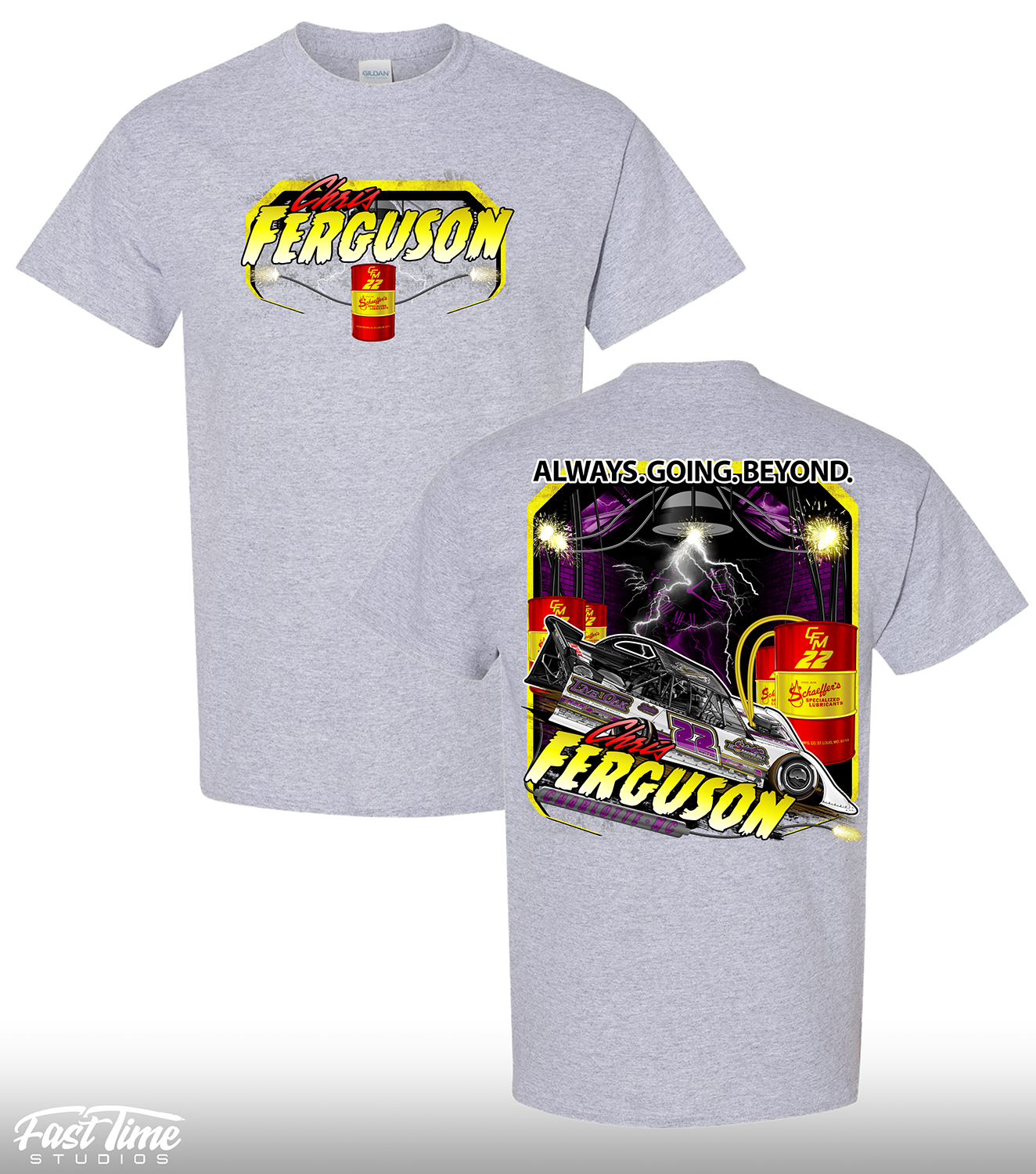 Grey Chris Ferguson x Schaeffers Oil Collab Shirt