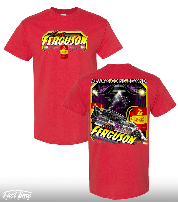 Red Chris Ferguson x Schaeffers Oil Collab Tee