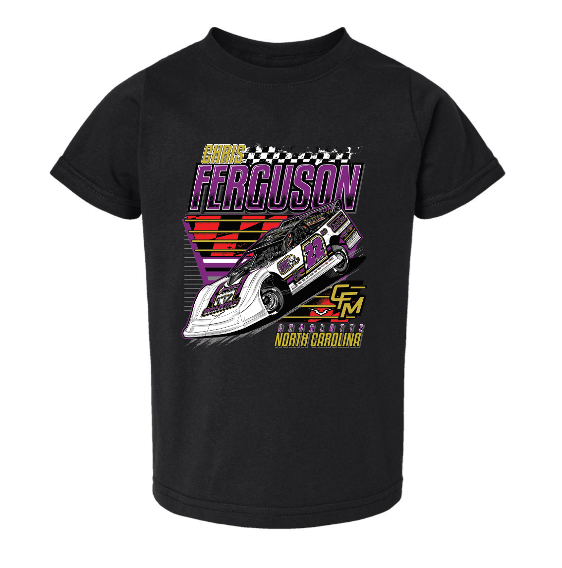 Black Retro Checkered Kids Tee