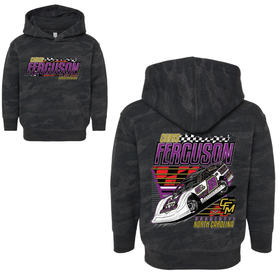 Black Camo Retro Checkered Kids Hoodie