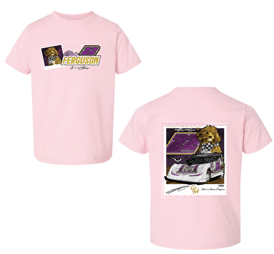 Pink Kids Champ Puppy Polaroid Tee