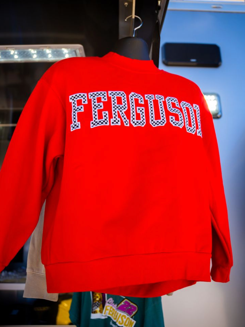 FERGUSON Red Checkered Mockneck