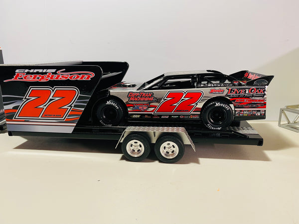 Black Out Edition Eldora Million/World 100 Chris Ferguson Collectible Truck / Trailer set to fit 1:24 scale car.