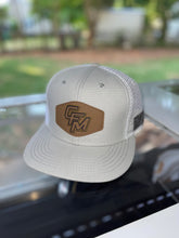 Load image into Gallery viewer, CFM Leather Patch Hat White/Grey Summer Edition