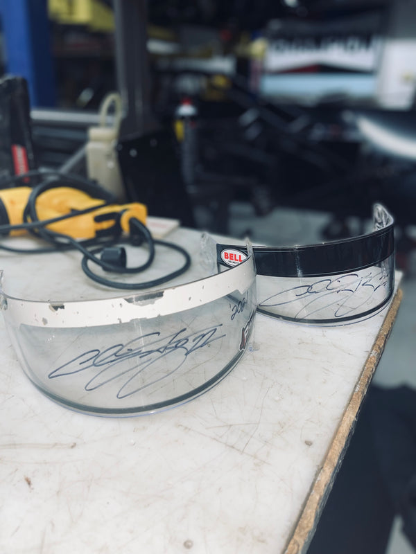 Race Worn Autographed Chris Ferguson Helmet Visor