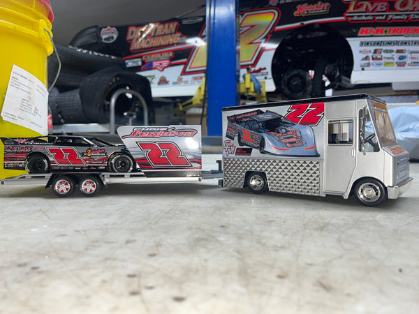 Combo Eldora Million/World 100 Chris Ferguson 1:24 Car and Collectible Truck / Trailer set to fit 1:24 scale car.