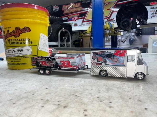 Combo Eldora Million/World 100 Chris Ferguson 1:24 Car and Collectible Truck / Trailer set to fit 1:24 scale car.
