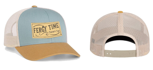 Smoke Blue Leather Patch Hat